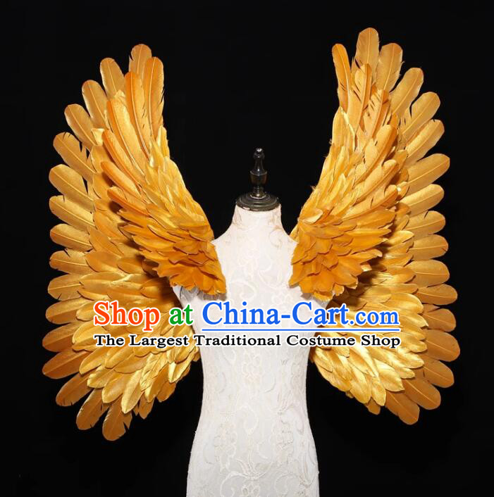 Top Model Stage Catwalks Props Brazilian Carnival Angel Wings Show Golden Feather Wings