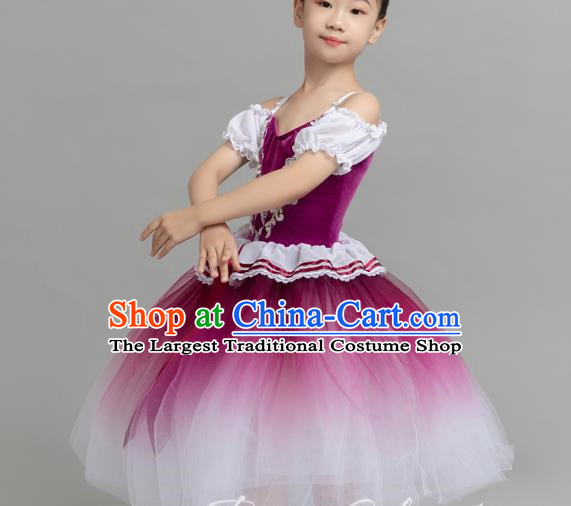 Children Spring And Summer Gauze Skirt Gradient Middle Child Long Princess Lace Stage Costume Performance Costume Li Dress Skirt