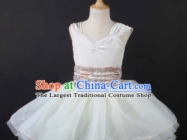 Children Female Tutu Skirt Sleeveless Stage Costume Performance Costume Adult Yarn Skirt Dress Ballet Dance Skirt