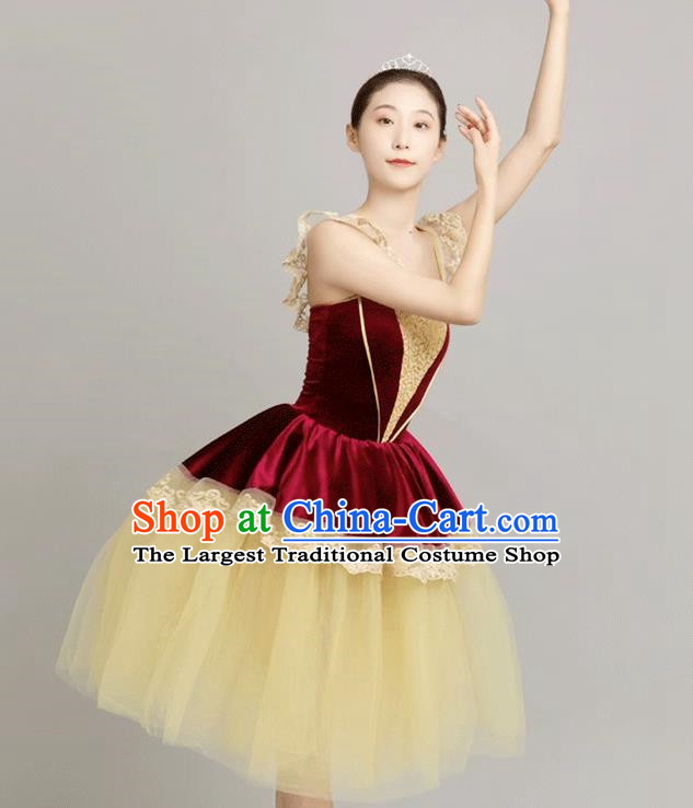 Women Sequined Gauze Dress Performance Costume Palace Wind Tutu Skirt Long Skirt Performance Costume Stage Costume