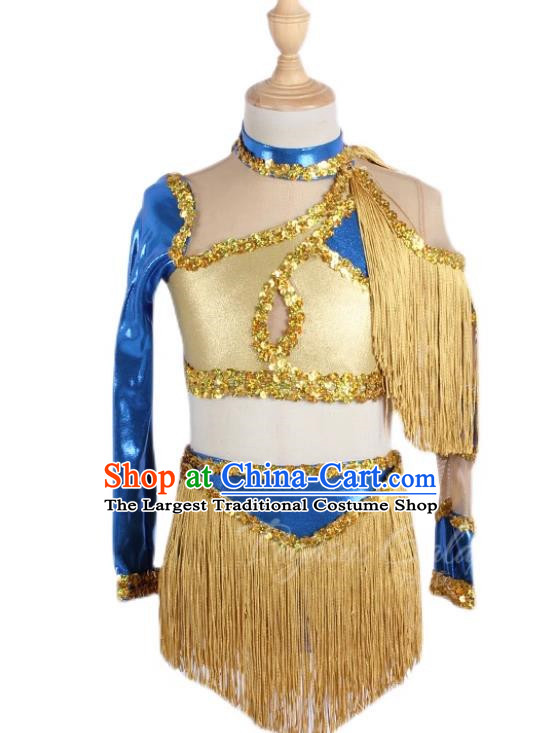 Children Spring And Summer Performance Costumes Stage Costumes Performance Costumes Tassel Irregular Jumpsuits