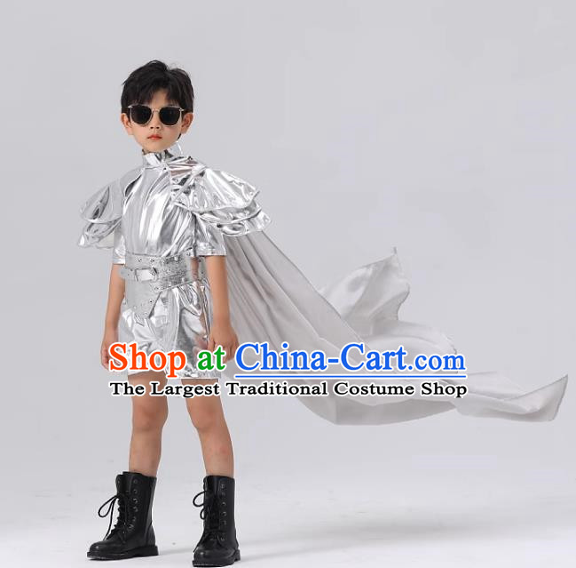 Boys Metaverse Technology Style Chasing Light Teenager Models Catwalk Fashion Children Car Models Show Trendy Clothes