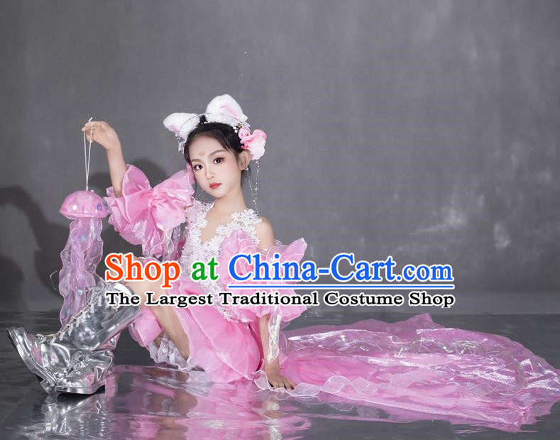 Girls Pink Fairy Dress Dress Spring Equinox Sea Of Flowers Catwalk Catwalk Sweet Dress