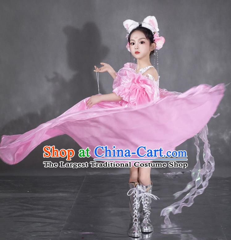 Girls Pink Fairy Dress Dress Spring Equinox Sea Of Flowers Catwalk Catwalk Sweet Dress