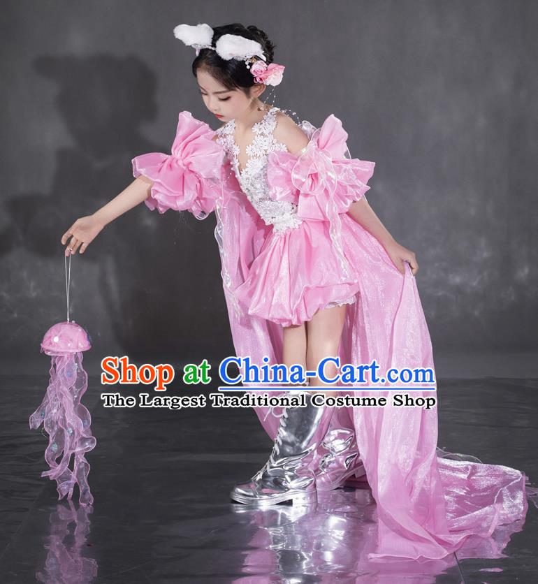 Girls Pink Fairy Dress Dress Spring Equinox Sea Of Flowers Catwalk Catwalk Sweet Dress