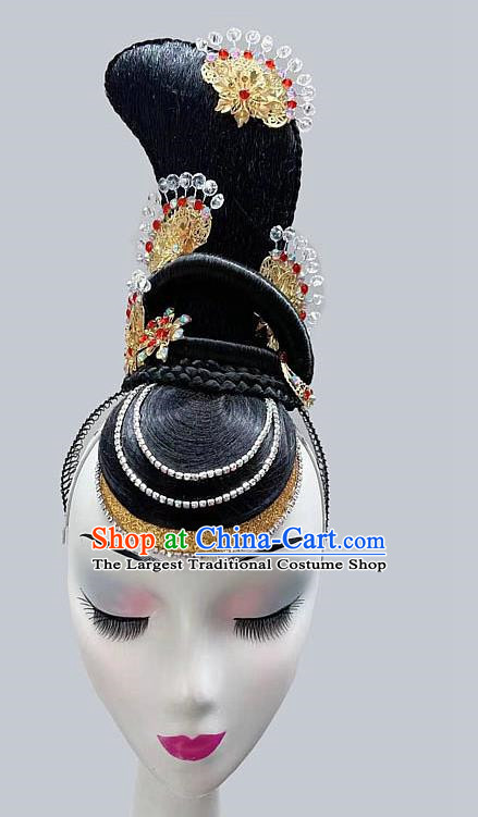 Chinese Classical Dance Performance Headdress Dunhuang Flying Performance Performance Pipa Performance Examination Stage Performance Wig Hair Accessories