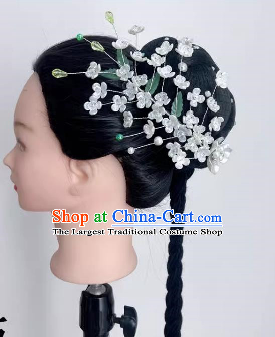 Classical Jasmine Dance Performance Headdress Flower Blooming Feelings Wig Hair Decoration Opening Group Dance Folk Dance Jewelry