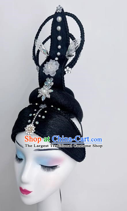 Chinese Classical Dance Headdress Dance Drama Yuren Zhaojun Costume Wig Hair Plays A Performance Drama Jewelry Headdress