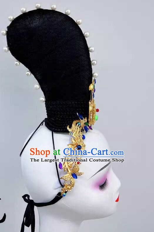 Chinese Classical Dance Dunhuang Flying Dance Headdress Silk Road Rose Lotus Art Test Dance Headdress Performance Performance Headdress