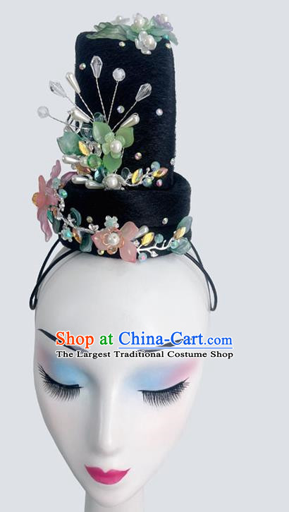 Chinese Classical Dance Picking Chrysanthemum Under The Eastern Fence National Style Dance Headdress Wig Hair Bun Art Examination Performance Solo Dance Headdress