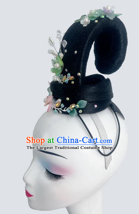 Chinese Classical Dance Picking Chrysanthemum Under The Eastern Fence National Style Dance Headdress Wig Hair Bun Art Examination Performance Solo Dance Headdress