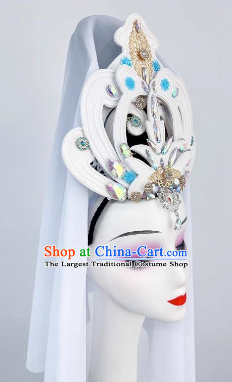 Chinese Classical Dance Headdress Ancient Costume Guanyin Bodhisattva Headdress Performance Film And Television Drama Guanyin Bodhisattva Costume Props Hair Bun