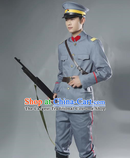 Men Pure Cotton Beiyang Anhui Style Soldier Uniform Suit