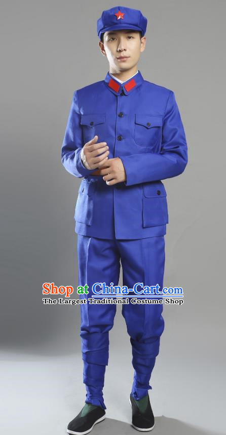 Red Army Uniform Anti Performance Sapphire Blue Suit