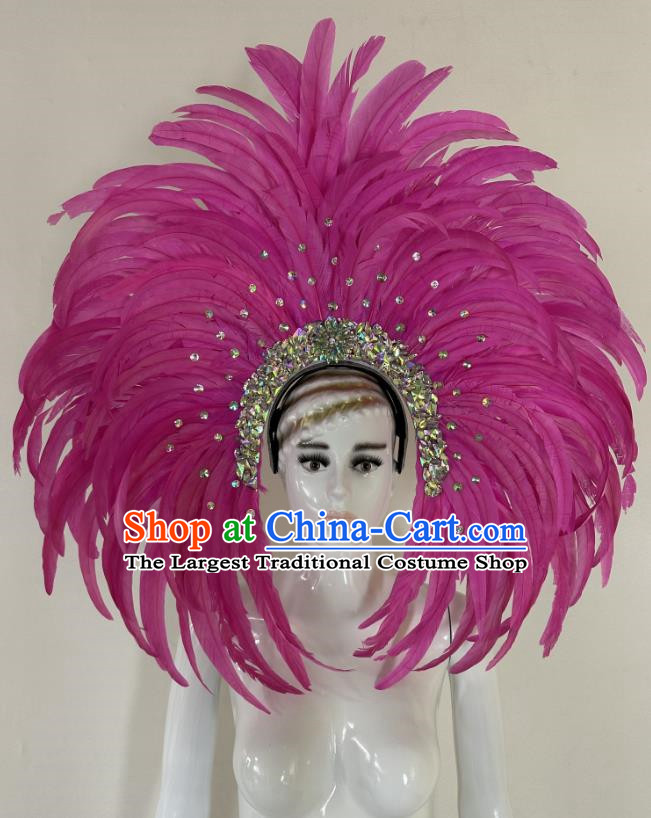 Opening Dance Performance Rose Red Feather Headdress Dance Team Samba Carnival Halloween