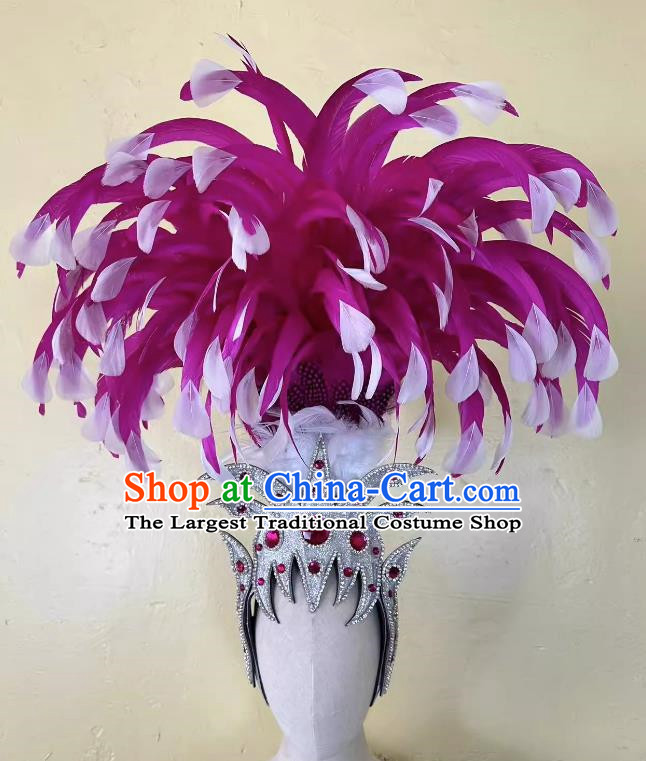 Rose Red Opening Dance Performance Feather Headdress Dance Team Samba Carnival Halloween