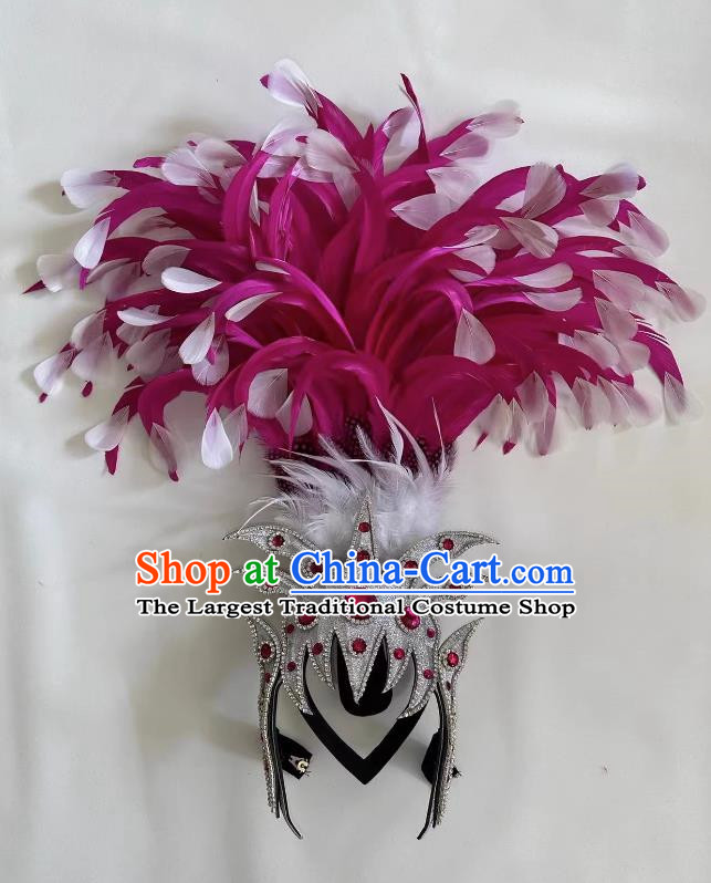 Rose Red Opening Dance Performance Feather Headdress Dance Team Samba Carnival Halloween