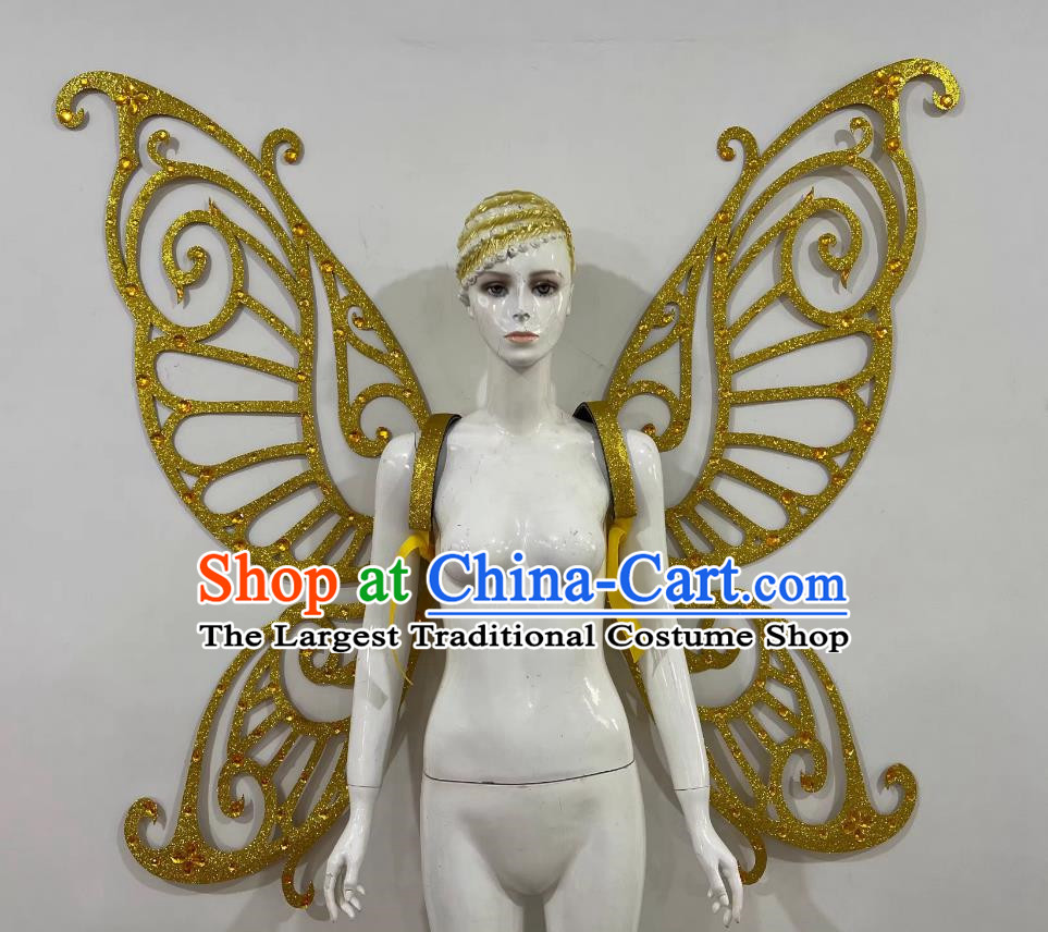 Golden Butterfly Wings Opening Dance Performance Props Dance Team Samba Carnival Halloween