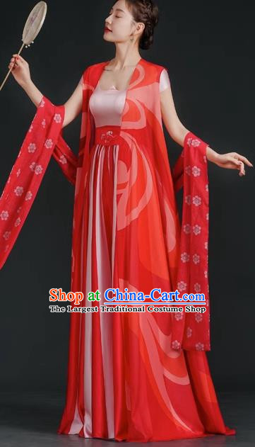 China Style Stage Catwalk Show Costumes Long Trailing Cheongsam Team Dress Art Examination Clothes