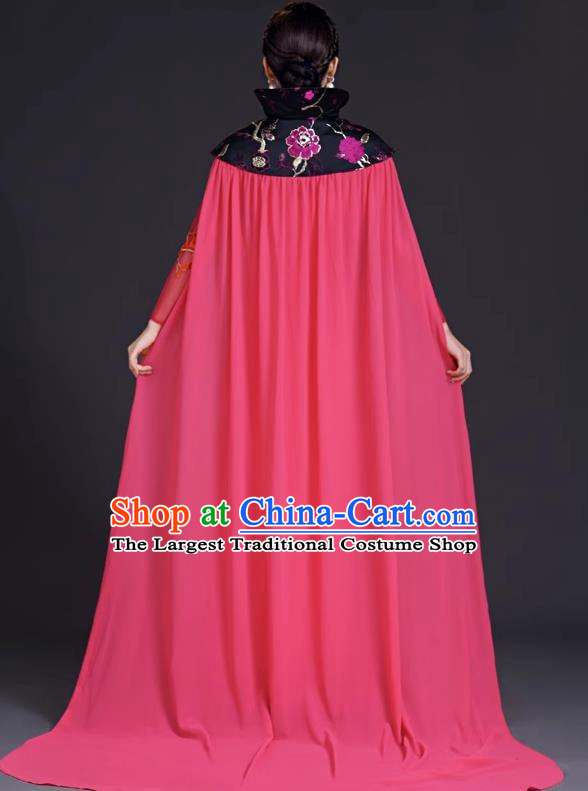 Chinese Wind Choir Performance Costume Long Skirt Chinese Wind Elegant Classical Folk Music Guzheng Playing Dress Cloak