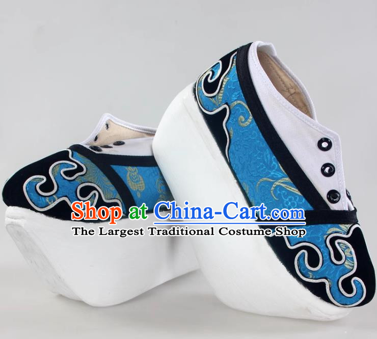 Lake Blue Niche Shoes Cover Shoes Cloud Head Boots Shaoxing Opera Shoes Liang Shanbo Zhu Yingtai Stage Performance Performance Opera Ancient Costume