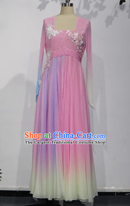 China Classical Dance Clothing Yunshang V. Performance Clothing Dance Clothing Female Art Examination Clothing Large Swing Skirt Performance Clothing Solo Dance