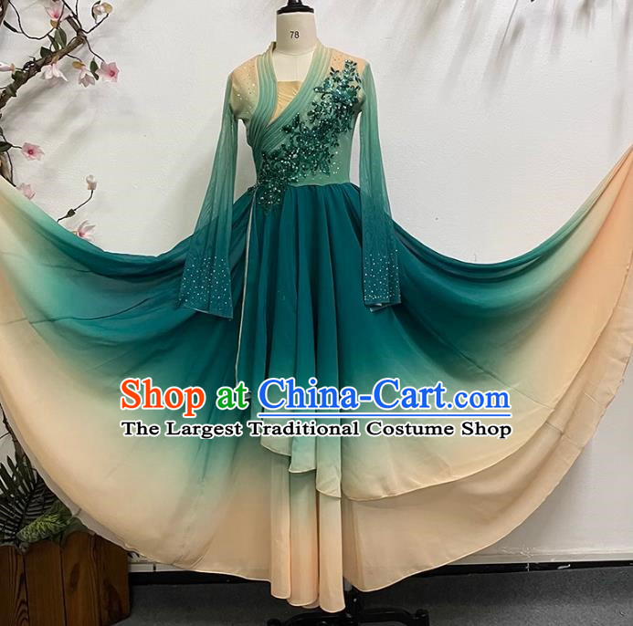 China Classical Dance Clothing Female Elegant Self Cultivation Large Skirt Gradient Color Performance Clothing Art Examination Clothing Performance Clothing