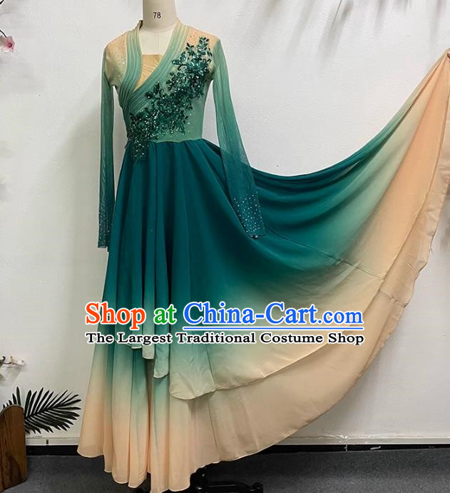 China Classical Dance Clothing Female Elegant Self Cultivation Large Skirt Gradient Color Performance Clothing Art Examination Clothing Performance Clothing