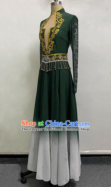 China Xinjiang Uyghur Dance Ethnic Swing Skirt Performance Costumes Women Grading Practice Costumes Uyghur Stage