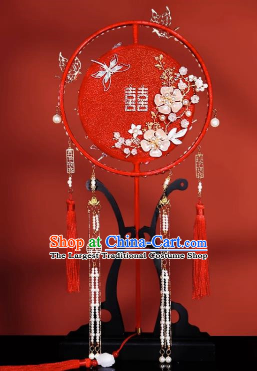 Round Fan Wedding Bride Xiuhexi Fan Out Wedding Fan Chinese Wedding Red