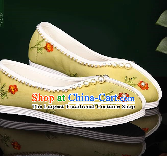 Women Hanfu Silk Embroidered Cloth Shoes