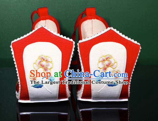 Women Hanfu Shoes Women Embroidered Phoenix Big Red Shoes