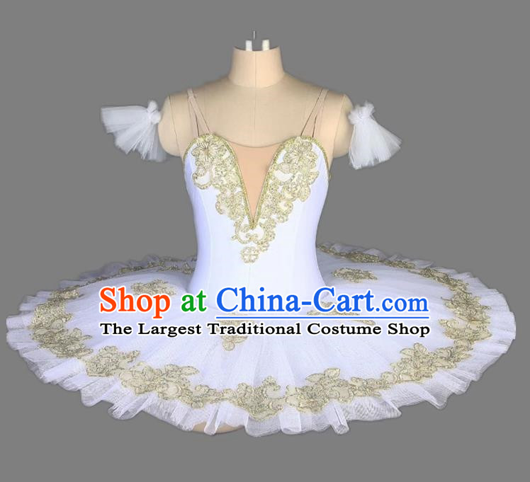 White Tutu Skirt Four Little Swan Lake Children Tutu Gauze Skirt Competition Shows Adult Ballet Costumes