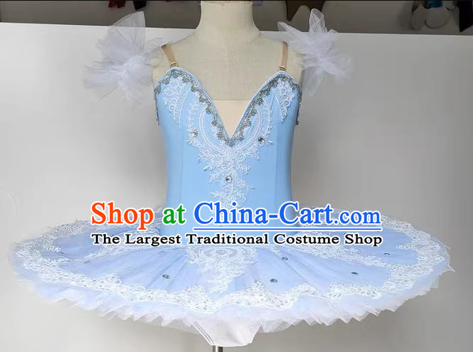 Swan Lake Ballet Skirt Professional Children Tutu Blue Bird Tutu Skirt Girls Little Swan Costume Costumes