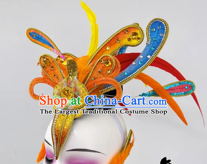 Chinese Dance Drama Crested Ibis Dance Dance Performance Feather Three Dimensional Headdress Children Performance Stage Performance Dance Hair Accessories Catwalk Show