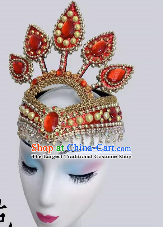 National Dance Art Examination Headdress Lotus Dance Headdress Tibetan Dance Lotus Headdress