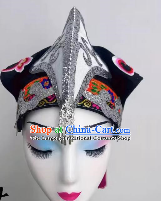 Ethnic Dance Bouyei Miao Tujia Big Flower Embroidery Headdress Headdress Performance Headdress For Art Examination