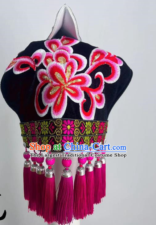 Ethnic Dance Bouyei Miao Tujia Big Flower Embroidery Headdress Headdress Performance Headdress For Art Examination