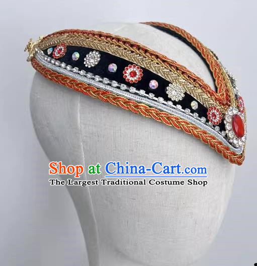 Mongolian Ethnic Dance Performance Headdress Pure Handmade Custom Art Test Performance Dance Supplies