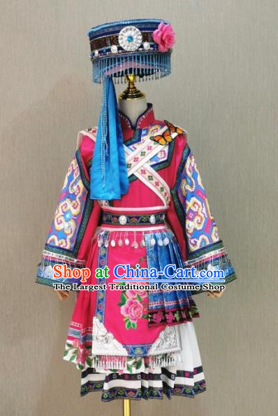 Children Naxi Yi Yao Minority Solo Performance Costumes