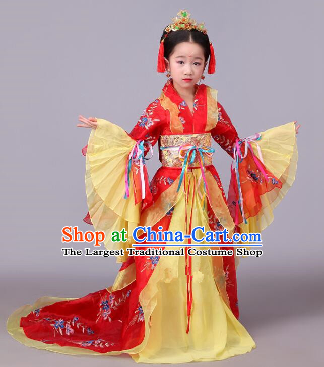 Chinese Tang Dynasty Princess Clothing Children Hanfu Dress Ancient Fairy Costumes