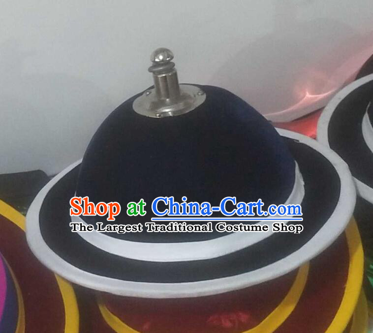 Korea Traditional Dance Sangmo Dark Blue Hat Korean Folk Dance Headwear Stage Performance Headdress