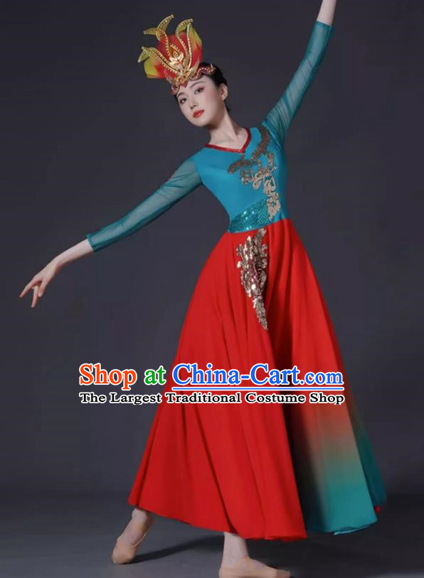 Classical Dance Costume Female Chinese Style Opening Dance Big Swing Skirt Singing and Dancing Performance Costume Modern Chorus Long Skirt