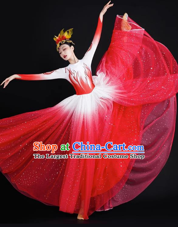 Spring Festival Gala Opening Dance Big Swing Skirt Women Chinese Style Costumes Modern Dance Costumes Song Dancer In The Lights