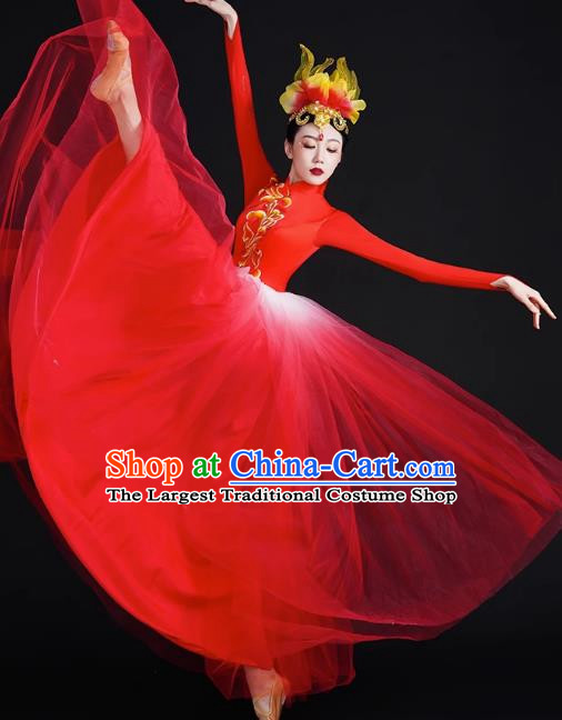 Opening Dance Big Swing Skirt Performance Costume Female Modern Stage Dance Costume Chinese Style Long Skirt In The Lights