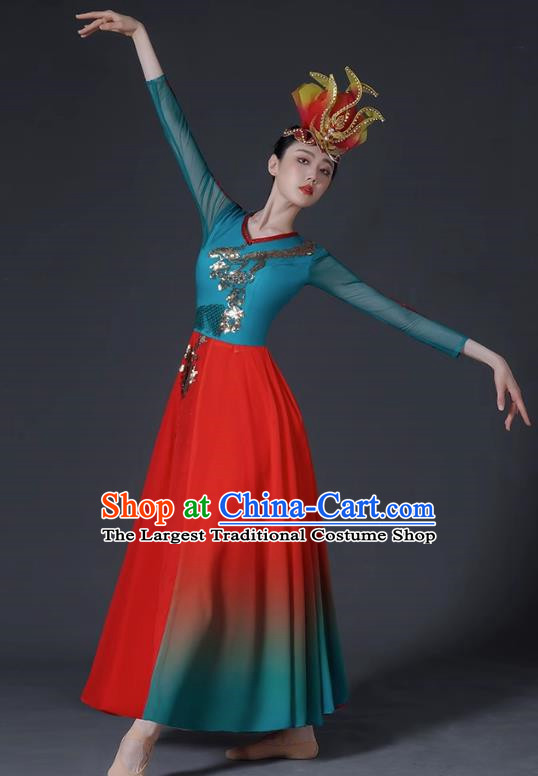 Classical Dance Costume Female Chinese Style Opening Dance Big Swing Skirt Singing and Dancing Performance Costume Modern Chorus Long Skirt