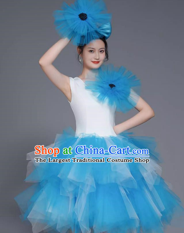 Modern Dance Costumes Fashion Dancer Costumes Opening Dance Costumes Fluffy Chorus Square Dance Dresses