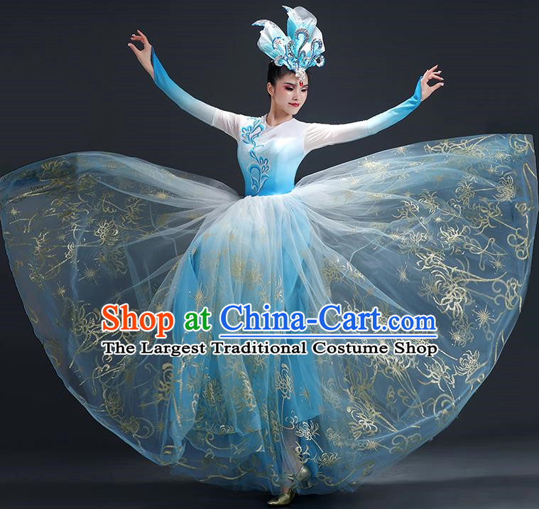 Opening Dance Big Swing Skirt Performance Costume Female Large Stage Chorus Modern Dance Costume Song Dance Dress