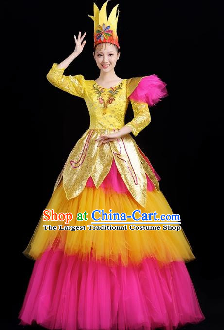 Opening Dance Big Swing Skirt Spring Festival Evening Stage Dance Costume Modern Dance Big Skirt Performance Costume Female