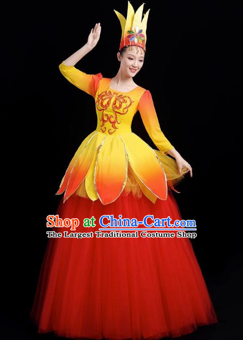 Opening Dance Big Swing Skirt Performance Costume Female Modern Dance Costume Long Skirt Singing Dancer Big Skirt